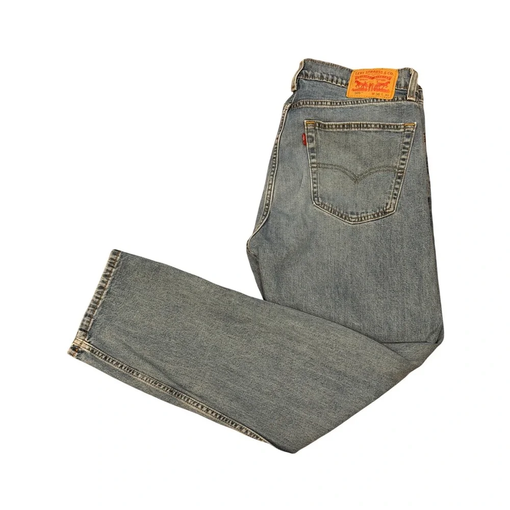 Levis 505‎ Regular Fit Straight Leg Jeans Blue Denim Mens 36x30 Medium Wash